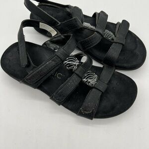 Vionic Womens Amber Black Adjustable Sandals Size 7